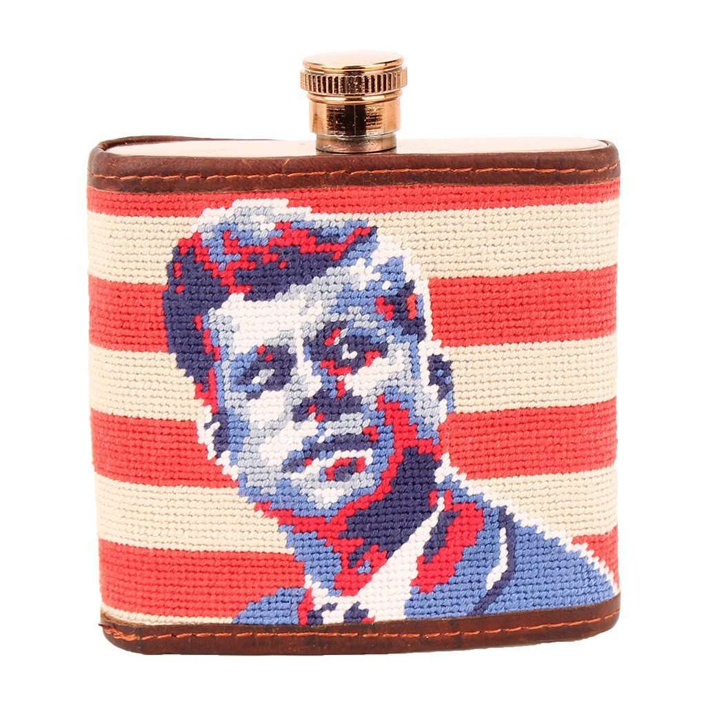 JFK Needlepoint Flask by Smathers & Branson - Country Club Prep