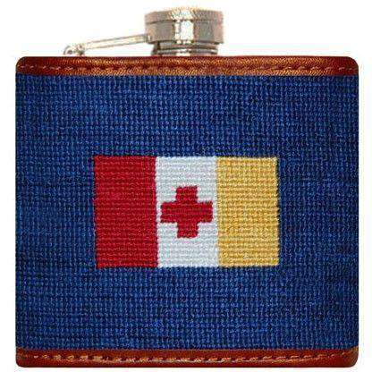 Kappa Alpha Order Needlepoint Flask in Blue by Smathers & Branson - Country Club Prep