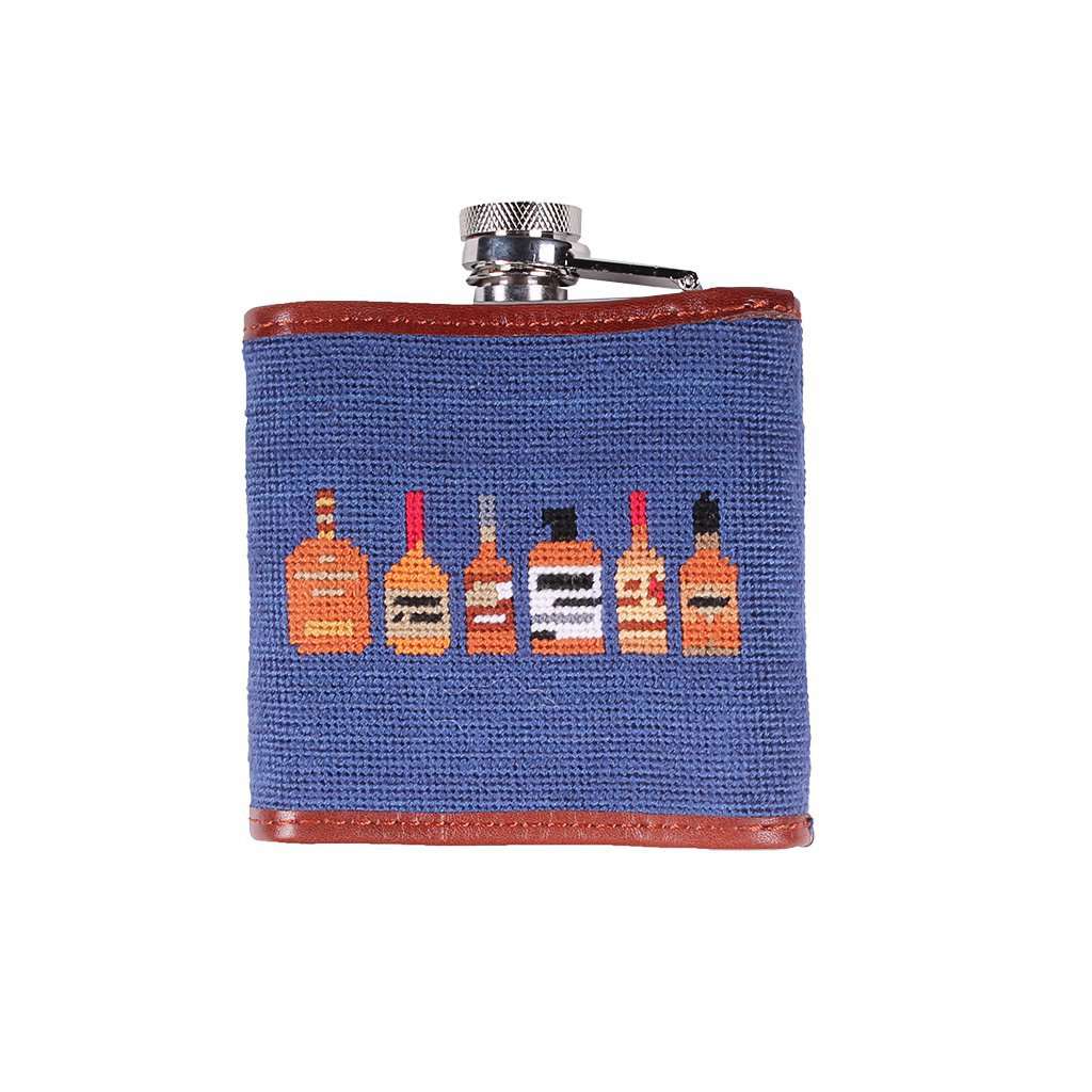 Limited Edition Race Horse and Bourbon Needlepoint Flask by Smathers & Branson - Country Club Prep
