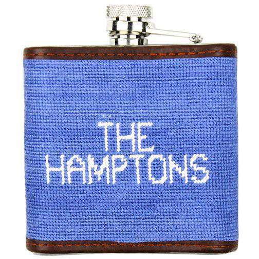 Limited Edition Southampton-American Flag Needlepoint Flask in Light Blue by Smathers & Branson - Country Club Prep