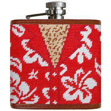 Magnum PI Needlepoint Flask in Bright Red by Smathers & Branson - Country Club Prep