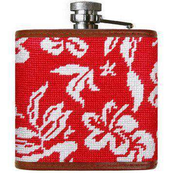 Magnum PI Needlepoint Flask in Bright Red by Smathers & Branson - Country Club Prep