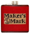 Maker's Mark Needlepoint Flask in Red by Smathers & Branson - Country Club Prep