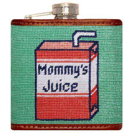 Mommy's Juice Needlepoint Flask in Green by Smathers & Branson - Country Club Prep