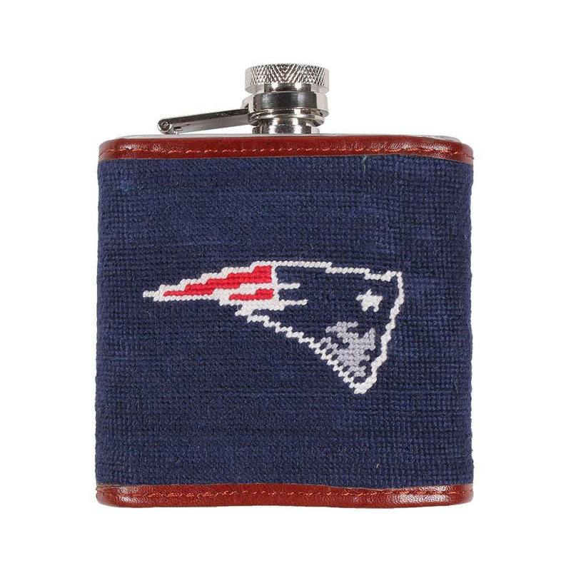 New England Patriots Needlepoint Flask by Smathers & Branson - Country Club Prep