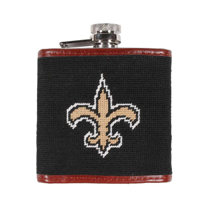 New Orleans Saints Needlepoint Flask by Smathers & Branson - Country Club Prep