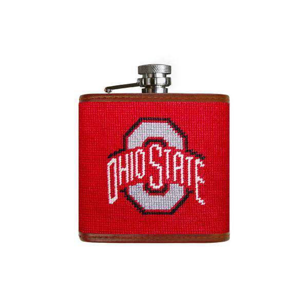 Ohio State University Needlepoint Flask in Red by Smathers & Branson - Country Club Prep