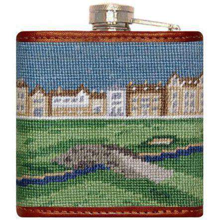 Old Course Needlepoint Flask by Smathers & Branson - Country Club Prep