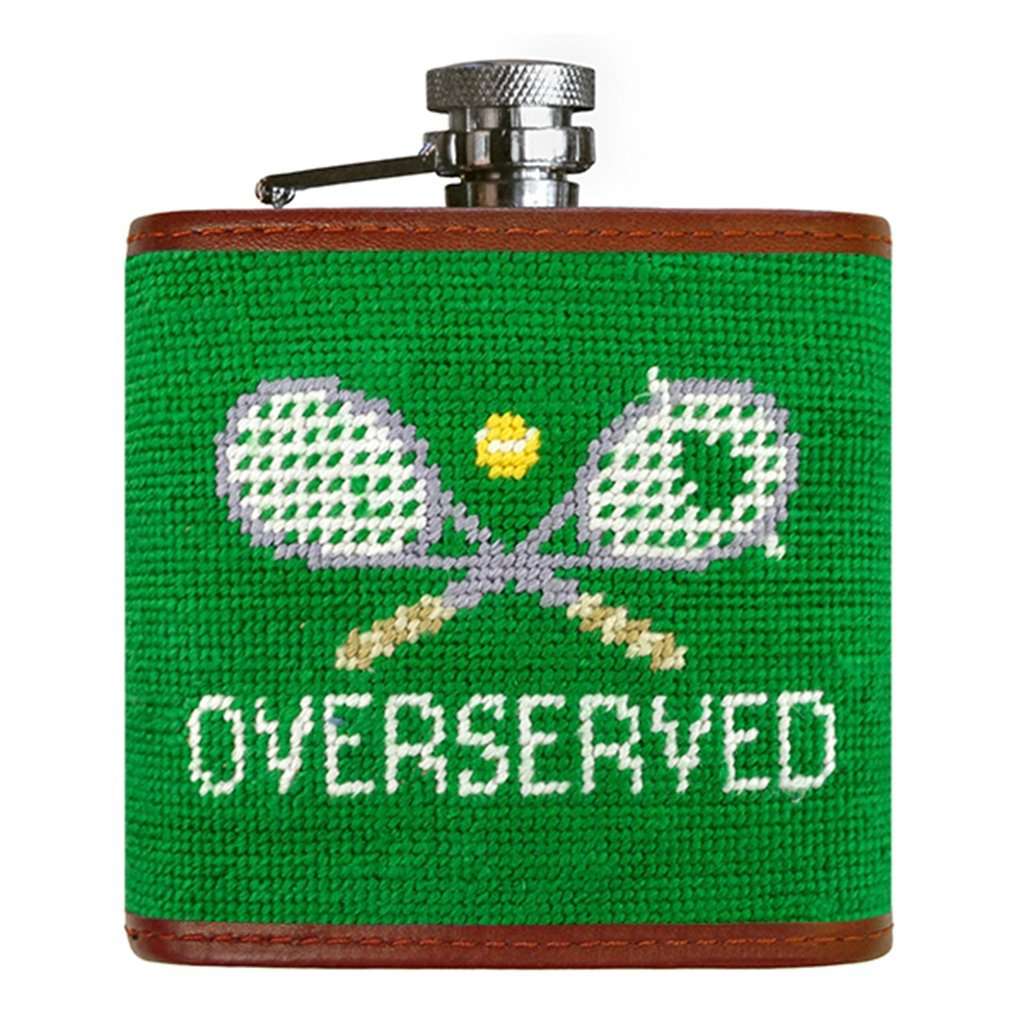 Overserved Needlepoint Flask in Dark Kelly by Smathers & Branson - Country Club Prep
