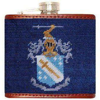 Phi Delta Theta Needlepoint Flask in Blue by Smathers & Branson - Country Club Prep