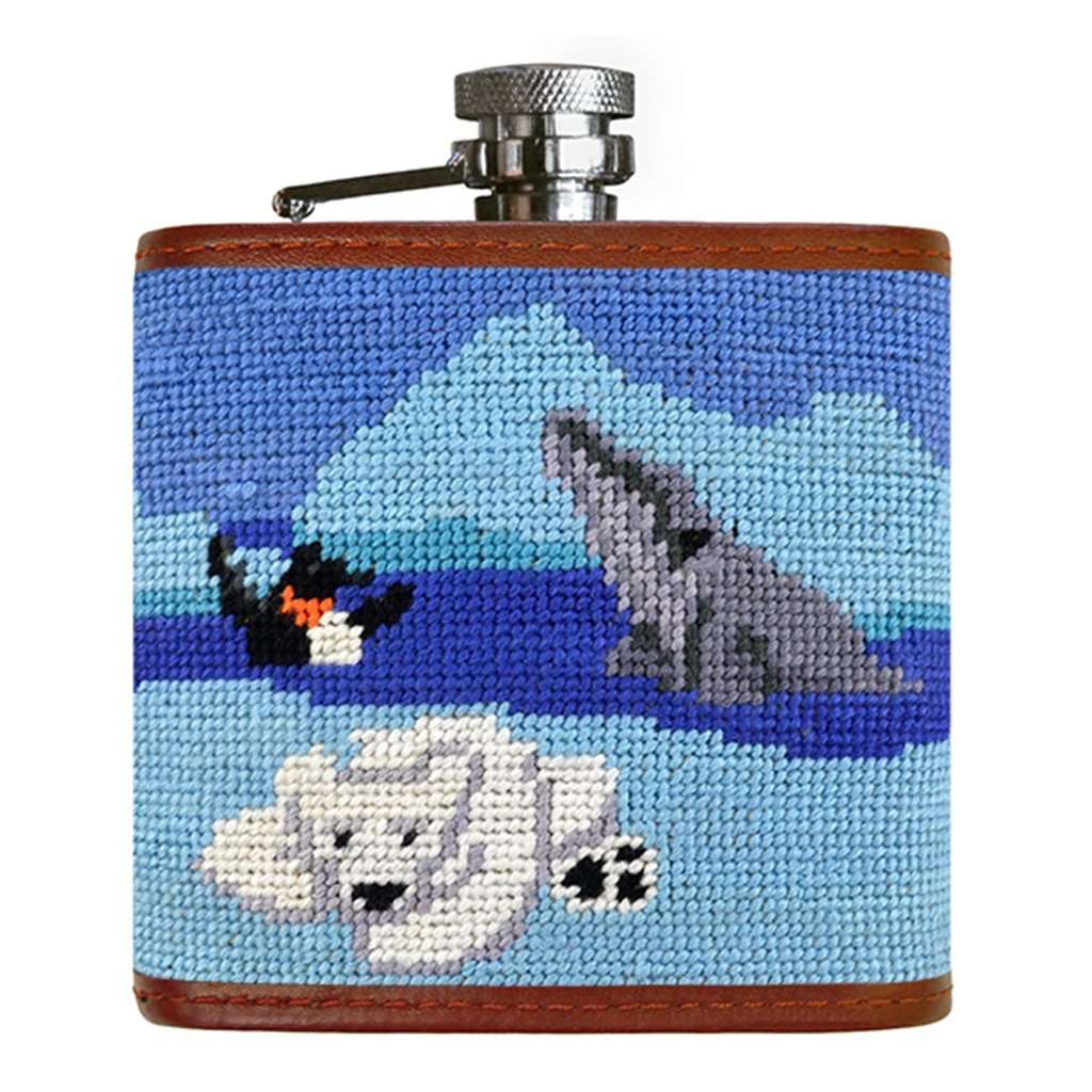 Polar Party Needlepoint Flask by Smathers & Branson - Country Club Prep