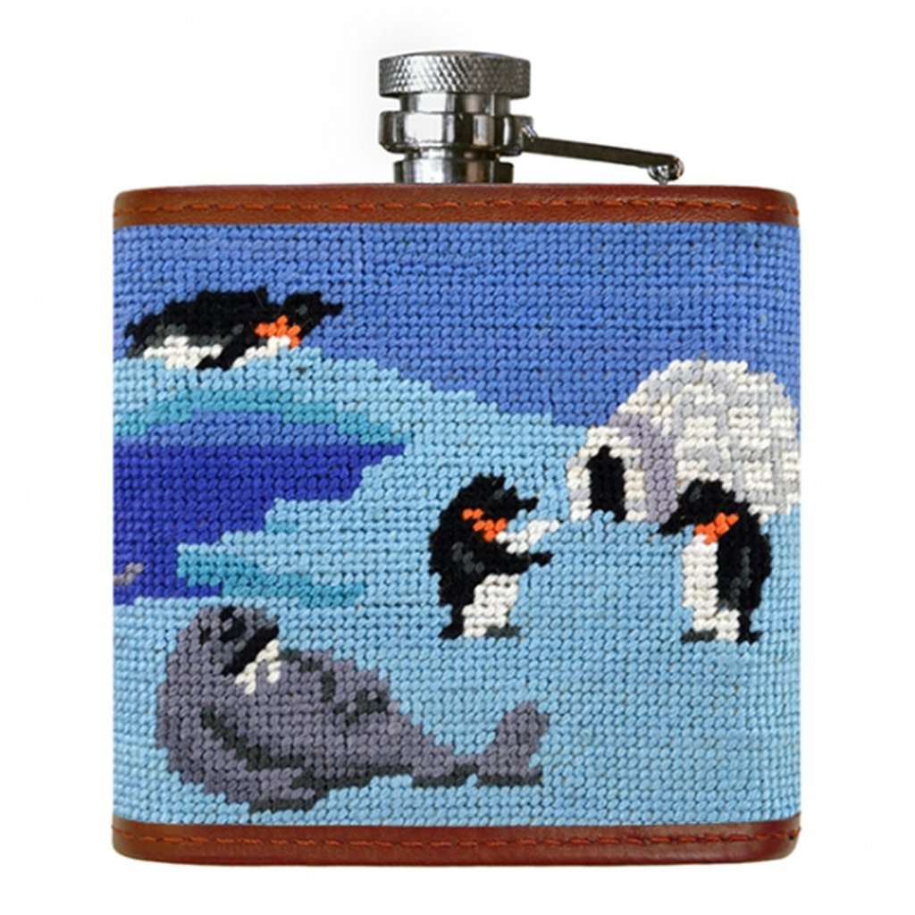 Polar Party Needlepoint Flask by Smathers & Branson - Country Club Prep