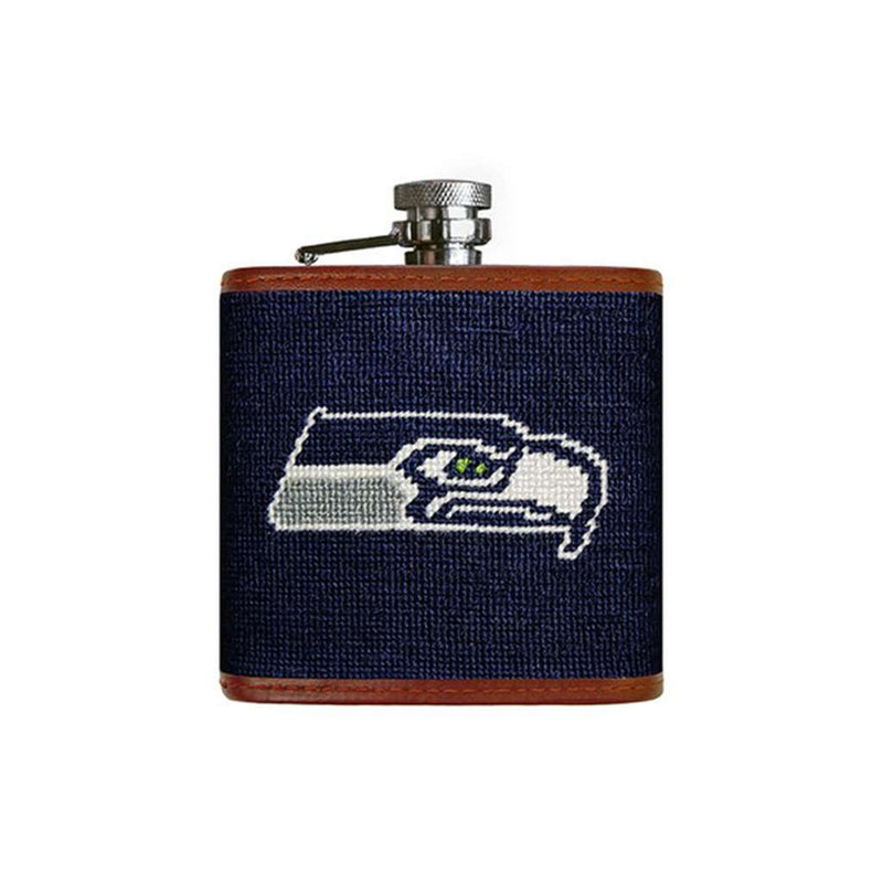 Seattle Seahawks Needlepoint Flask by Smathers & Branson - Country Club Prep