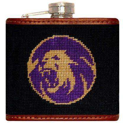 Sigma Alpha Epsilon Needlepoint Flask in Black by Smathers & Branson - Country Club Prep