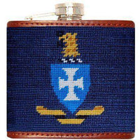 Sigma Chi Needlepoint Flask in Blue by Smathers & Branson - Country Club Prep