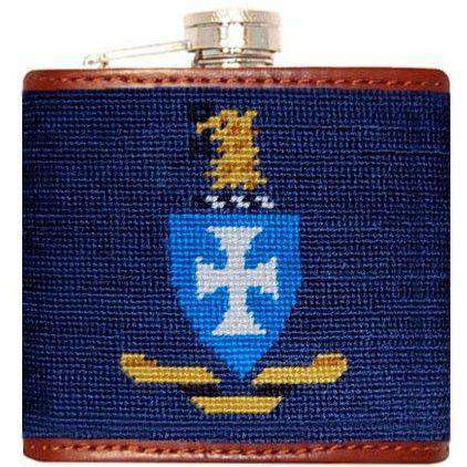 Sigma Chi Needlepoint Flask in Blue by Smathers & Branson - Country Club Prep