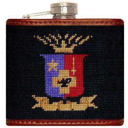 Sigma Phi Epsilon Needlepoint Flask in Black by Smathers & Branson - Country Club Prep
