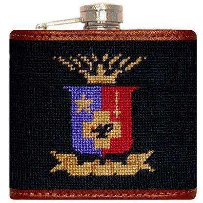 Sigma Phi Epsilon Needlepoint Flask in Black by Smathers & Branson - Country Club Prep