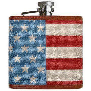Stars and Stripes Needlepoint Flask by Smathers & Branson - Country Club Prep