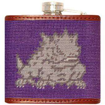 TCU Needlepoint Flask in Purple by Smathers & Branson - Country Club Prep