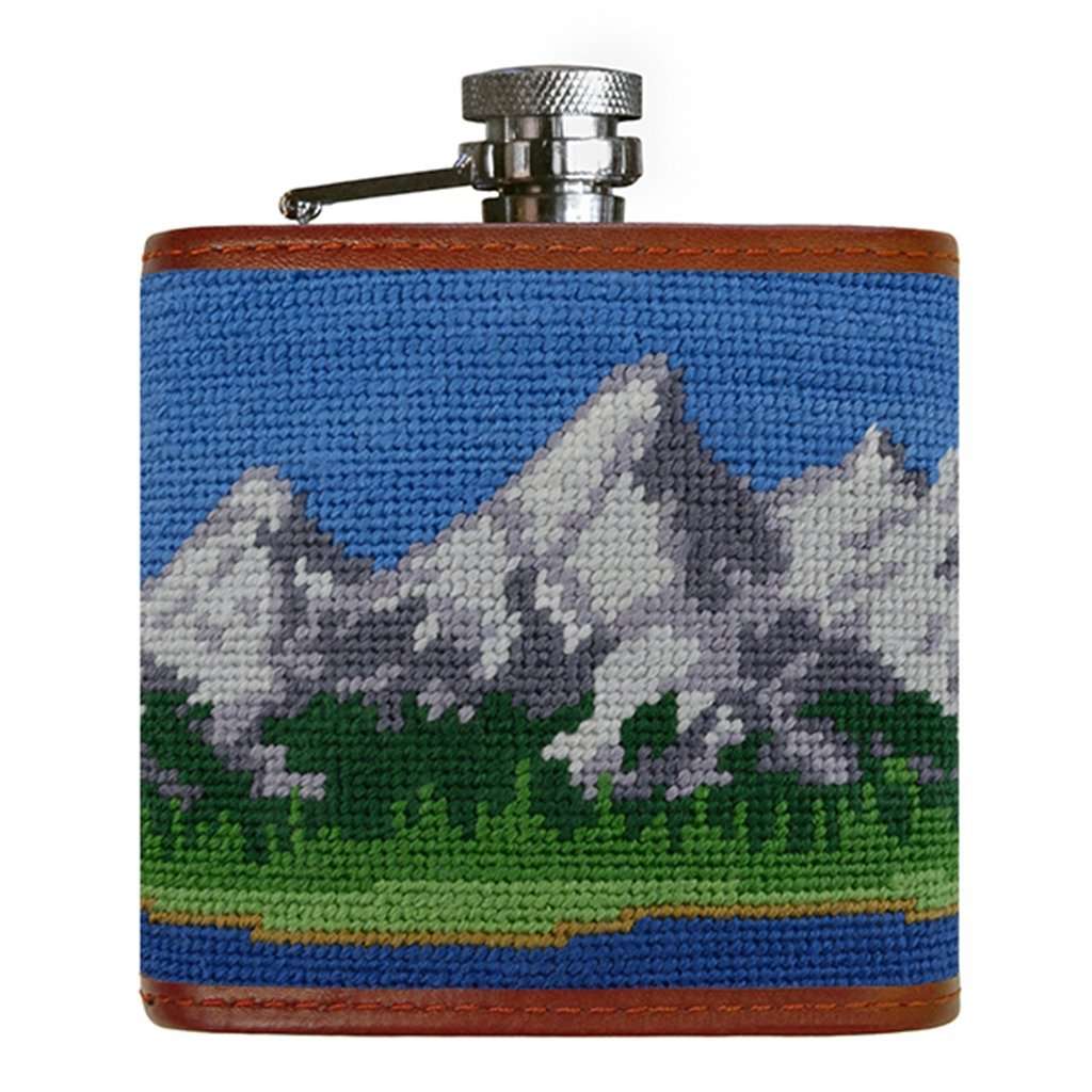 Tetons Needlepoint Flask by Smathers & Branson - Country Club Prep