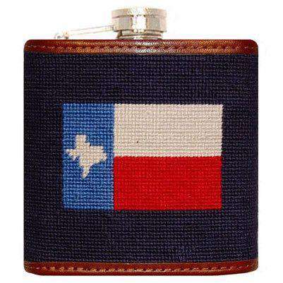 Texas Flag Needlepoint Flask in Navy by Smathers & Branson - Country Club Prep