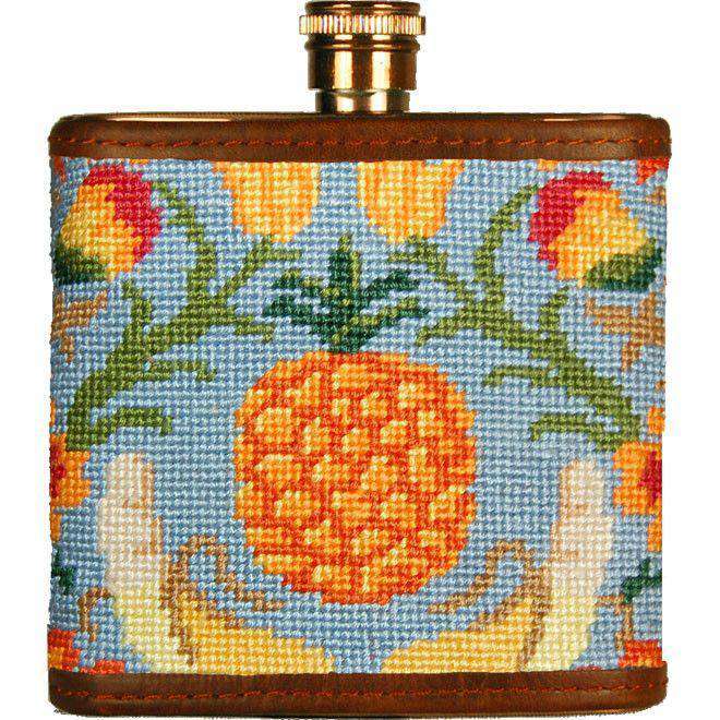 Tropical Fruit Needlepoint Flask by Smathers & Branson - Country Club Prep
