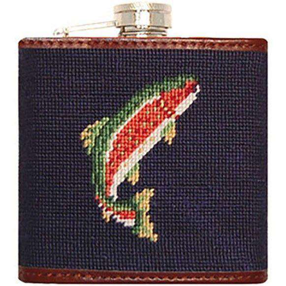 Trout and Fly Needlepoint Flask by Smathers & Branson - Country Club Prep