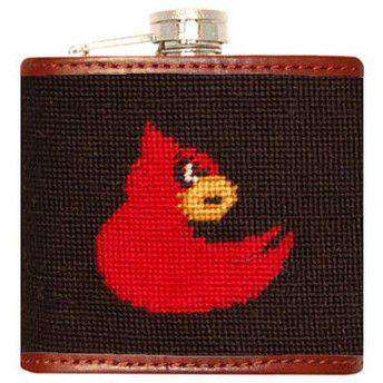 University of Louisville Needlepoint Flask in Black by Smathers & Branson - Country Club Prep