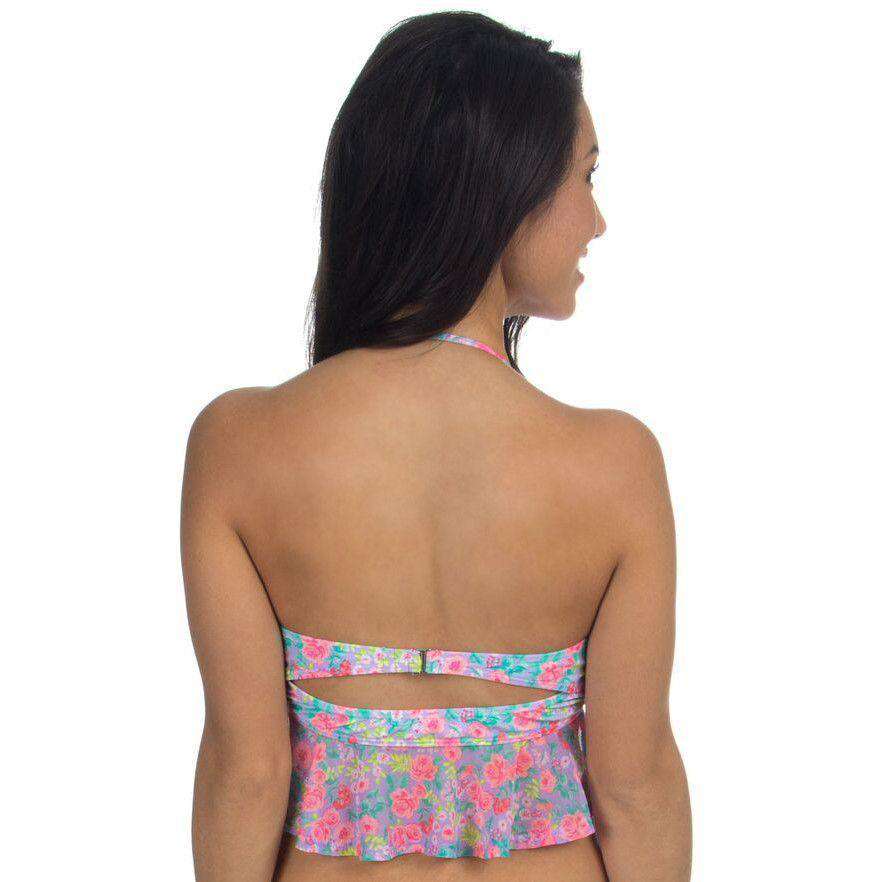 Bandeau Bikini Top in Floral Peplum by Lauren James - Country Club Prep