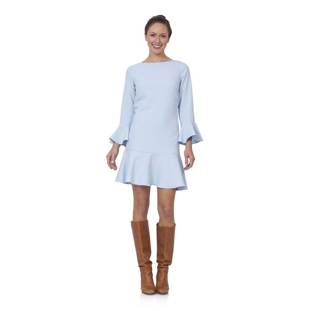 Poly Crepe Flounce Dress in Periwinkle by Sail to Sable - Country Club Prep