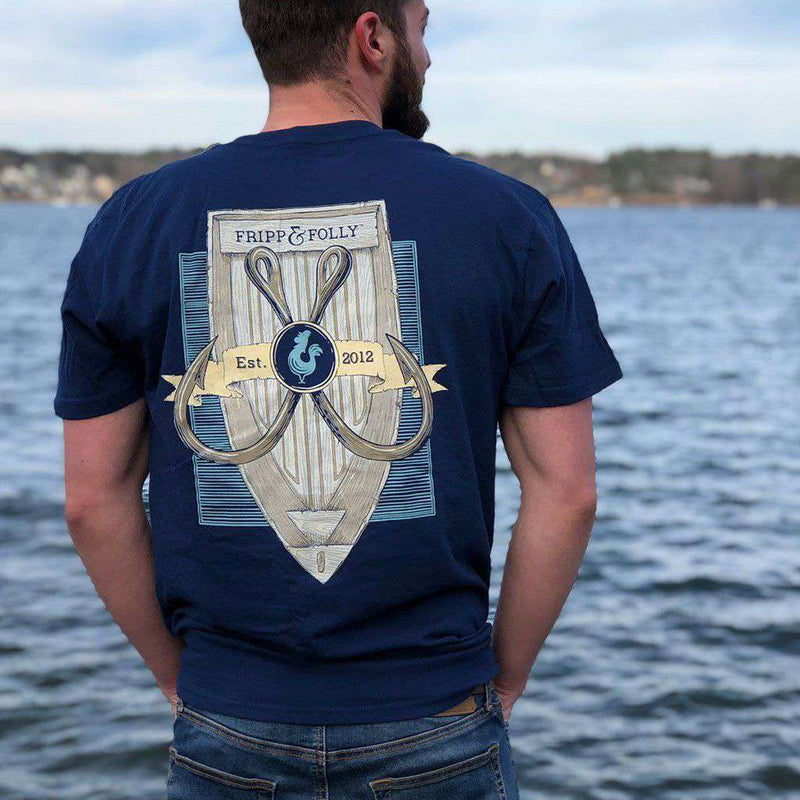 Boats and Hooks T-Shirt in Navy by Fripp & Folly - Country Club Prep