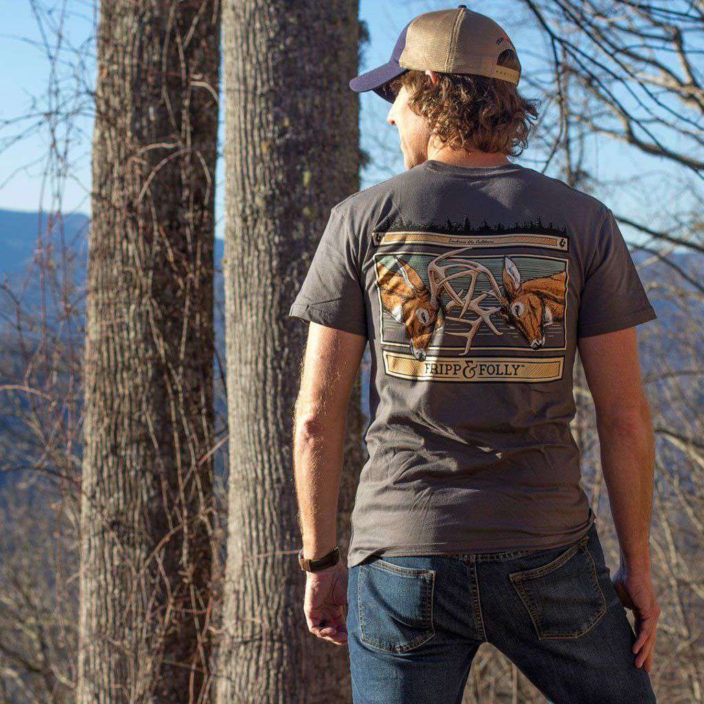 Buck Fight T-Shirt in Pepper by Fripp & Folly - Country Club Prep