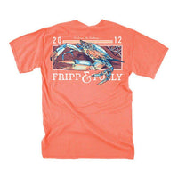 Crab T-Shirt in Neon Melon by Fripp & Folly - Country Club Prep