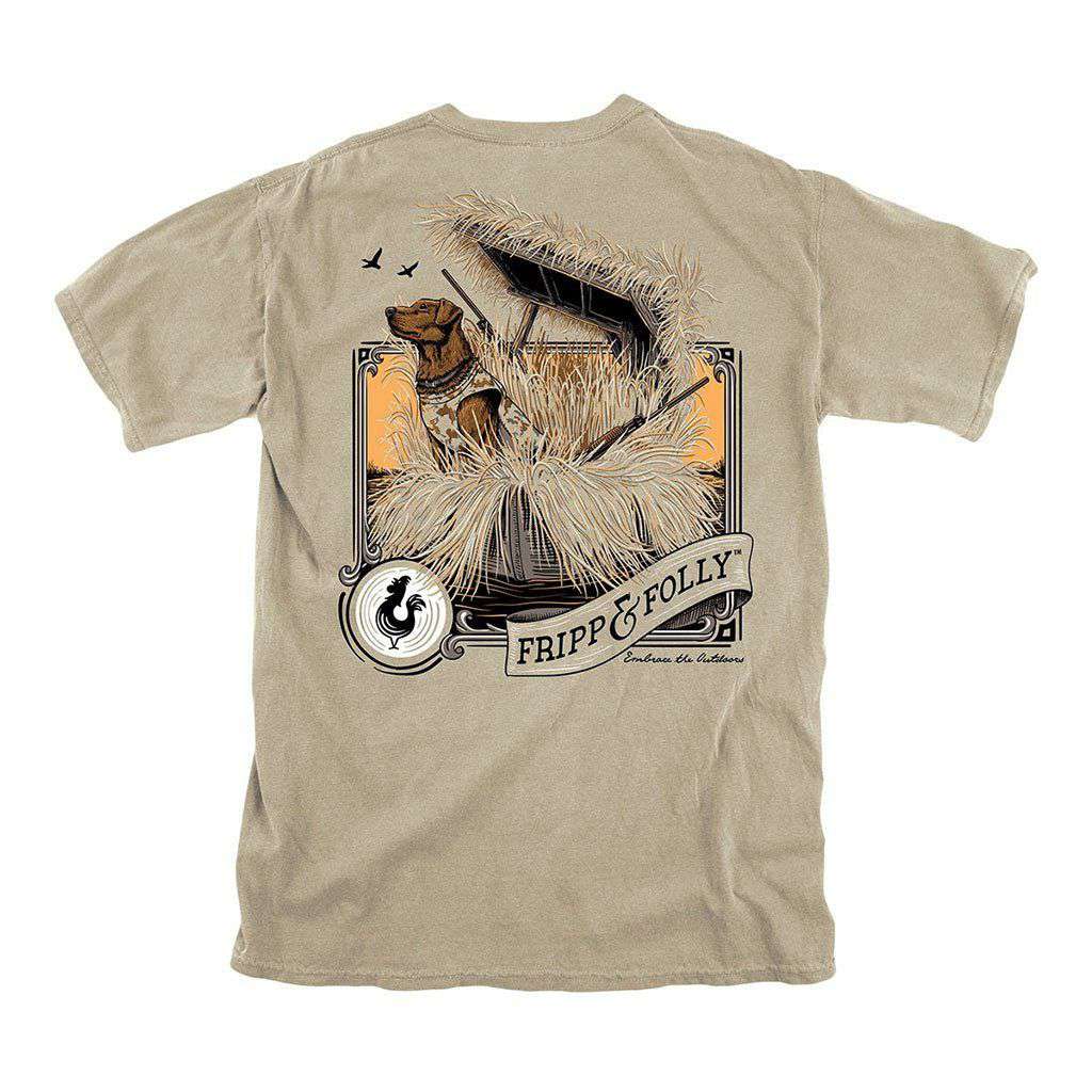 Dog in Duck Blind T-Shirt in Stone by Fripp & Folly - Country Club Prep