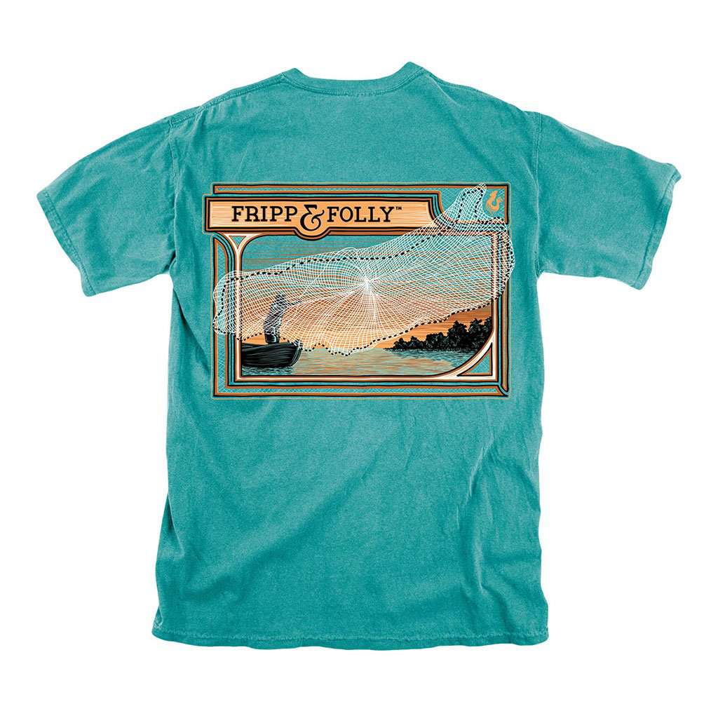 Fishing Net T-Shirt in Seafoam by Fripp & Folly - Country Club Prep