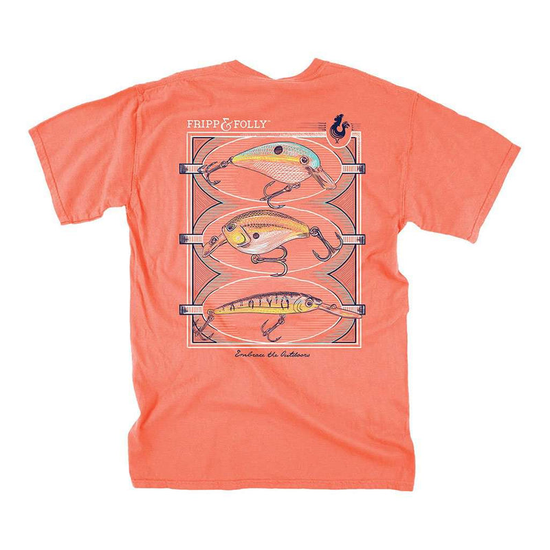 Lures T-Shirt in Neon Orange by Fripp & Folly - Country Club Prep