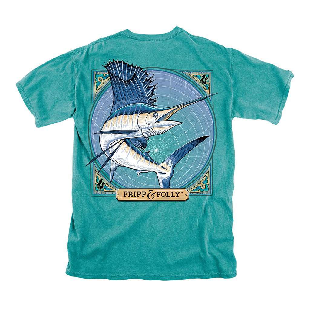 Sailfish T-Shirt in Seafoam by Fripp & Folly - Country Club Prep