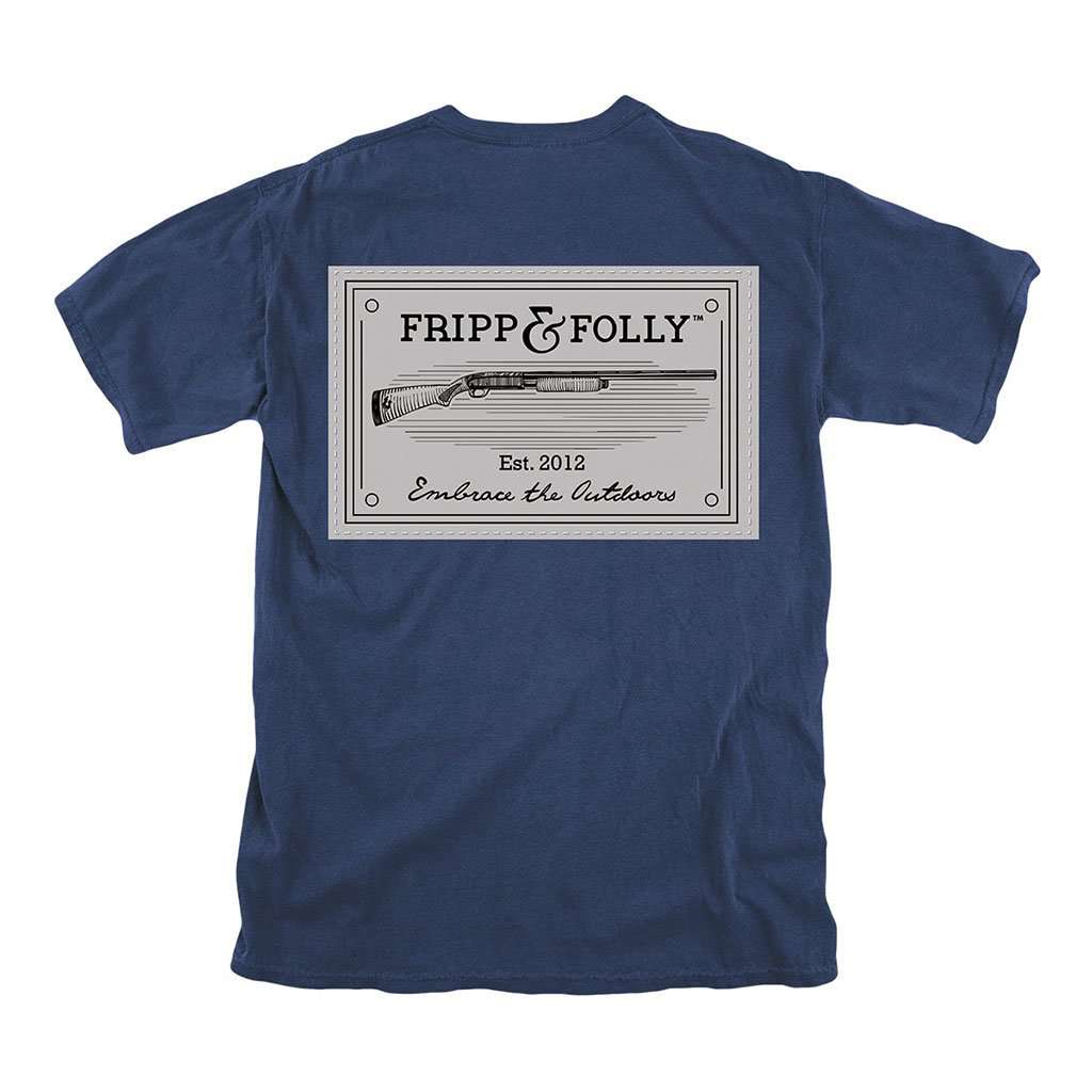 Shotguns Patch T-Shirt in Navy by Fripp & Folly - Country Club Prep