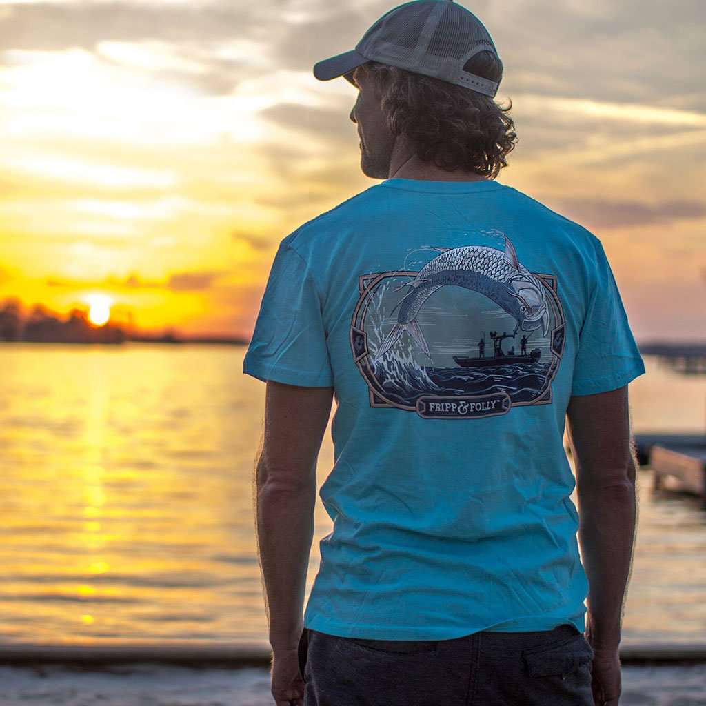 Tarpon Breaching T-Shirt in Tide by Fripp & Folly - Country Club Prep