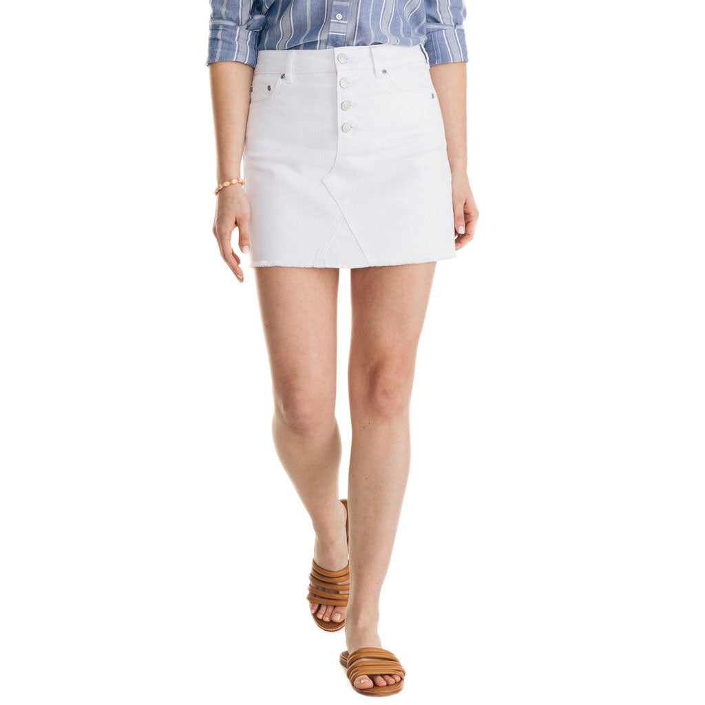 Gabriela White Denim Skirt by Southern Tide - Country Club Prep