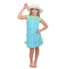 Girls Mandarin Cotton Dress in Turquoise/Lime by Gretchen Scott Designs - Country Club Prep