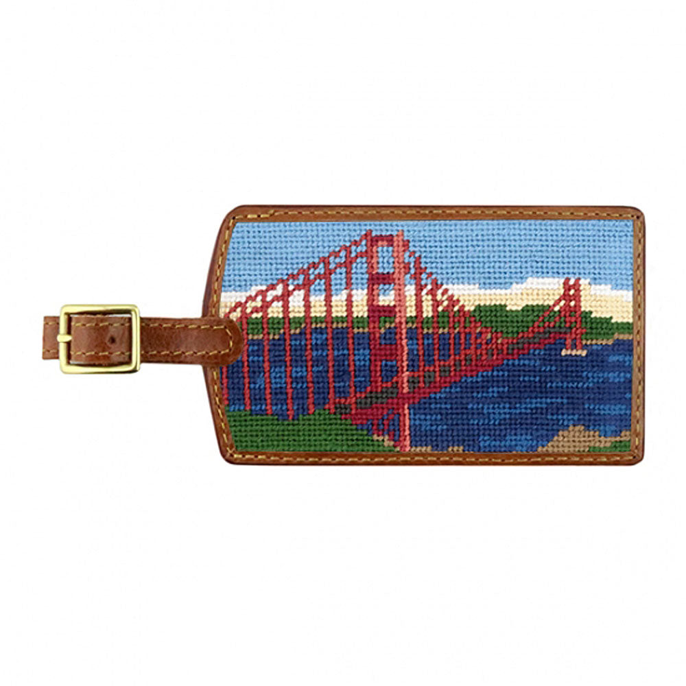 Golden Gate Scene Needlepoint Luggage Tag by Smathers & Branson - Country Club Prep