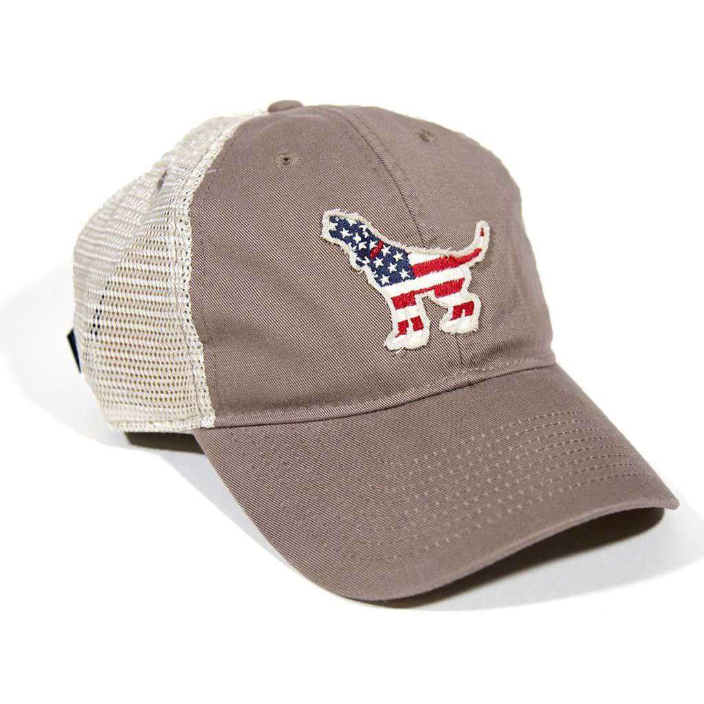 American Hound Trucker Hat in Driftwood by Southern Fried Cotton - Country Club Prep