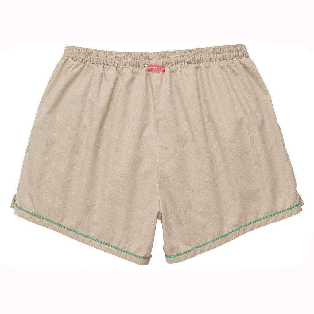 The Hackett Short in Khaki with Green by Southern Proper - Country Club Prep