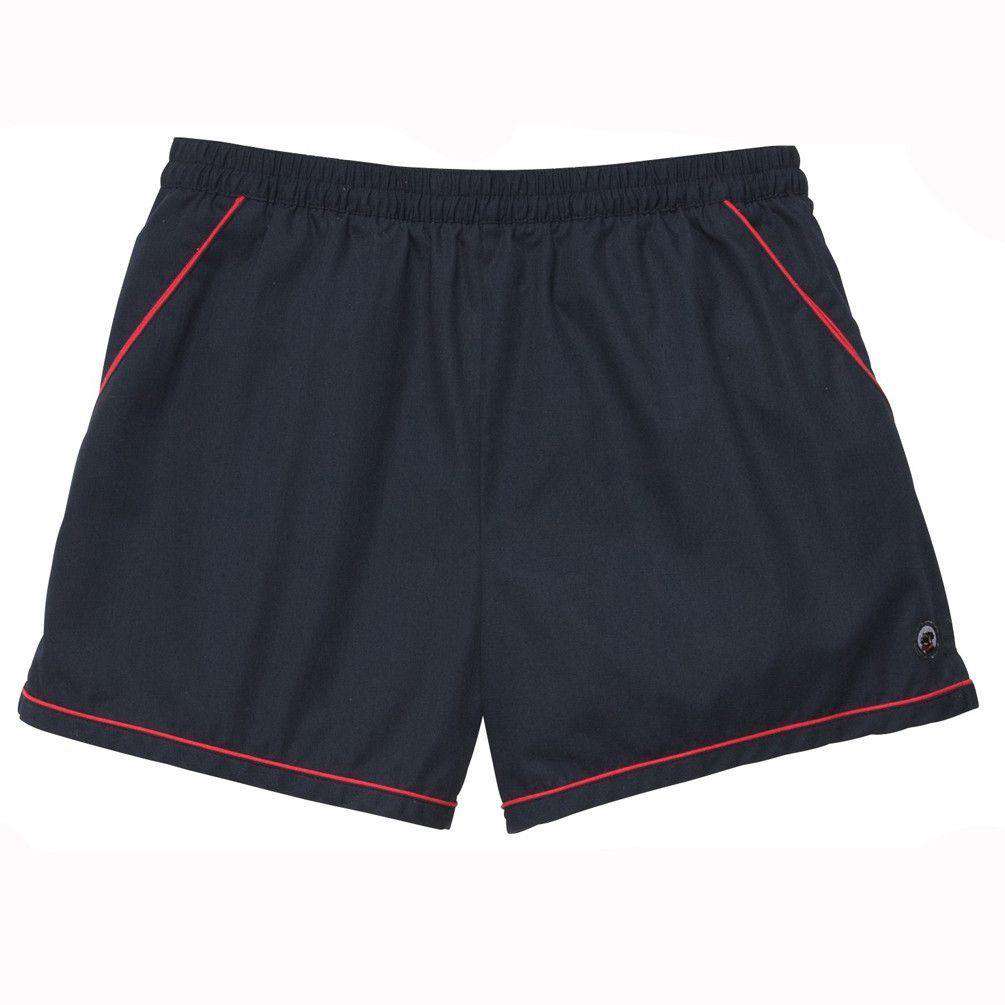 Southern Proper The Hackett Short in Navy with Red – Country Club Prep