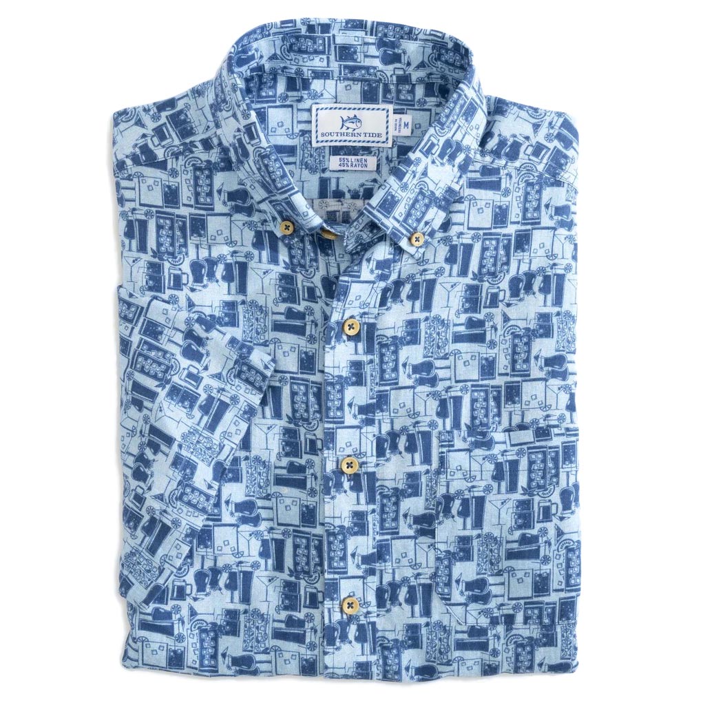 Happy Hour Short Sleeve Button Down Sport Shirt by Southern Tide - Country Club Prep
