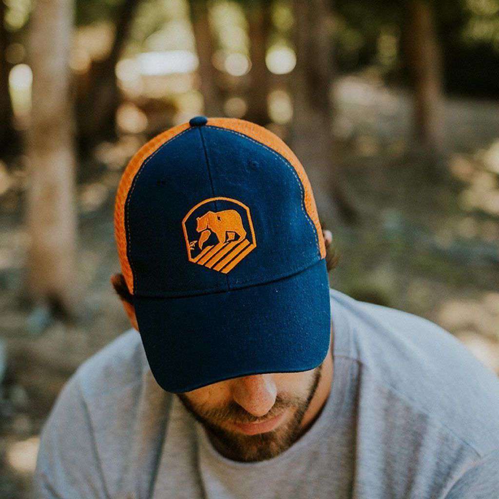 Activewear Hat in Navy and Orange by The Normal Brand - Country Club Prep