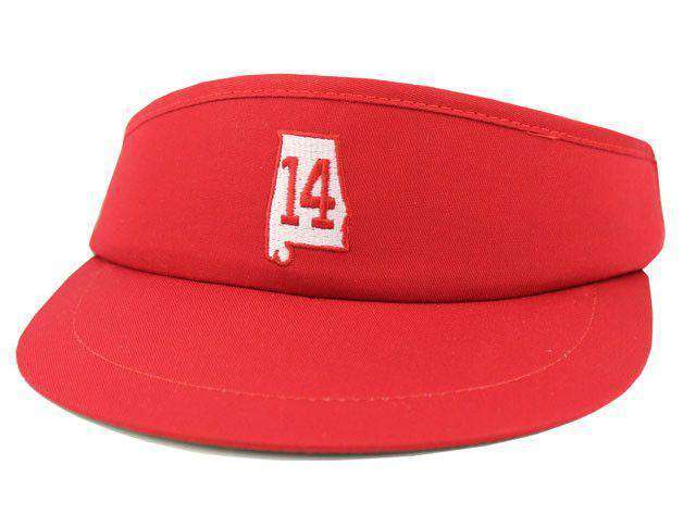 AL 14 Golf Visor in Crimson by State Traditions - Country Club Prep
