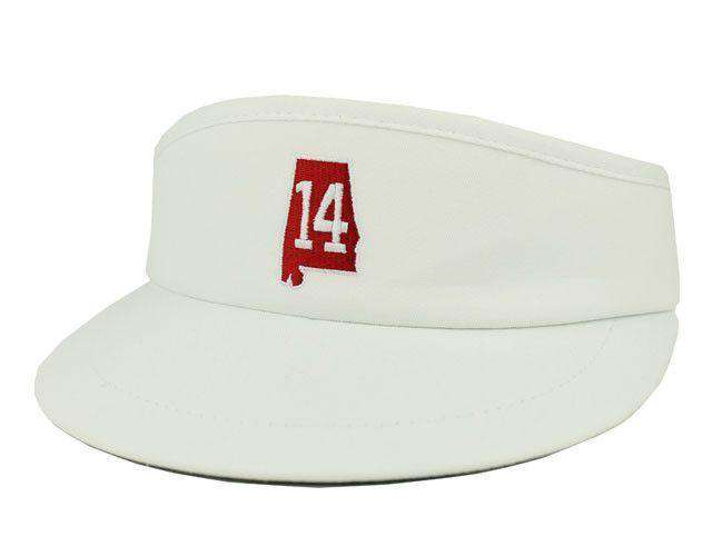 AL 14 Golf Visor in White by State Traditions - Country Club Prep